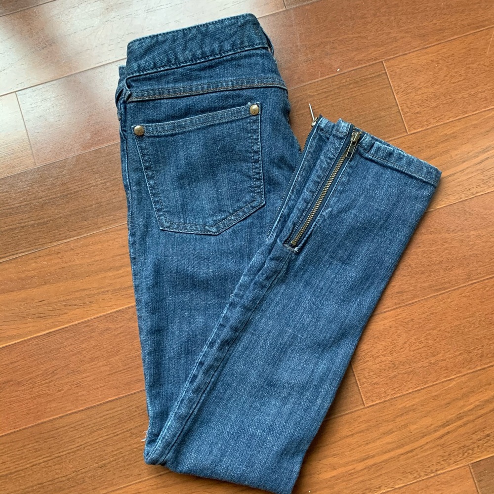 Free People pencil jeans with zip ankle